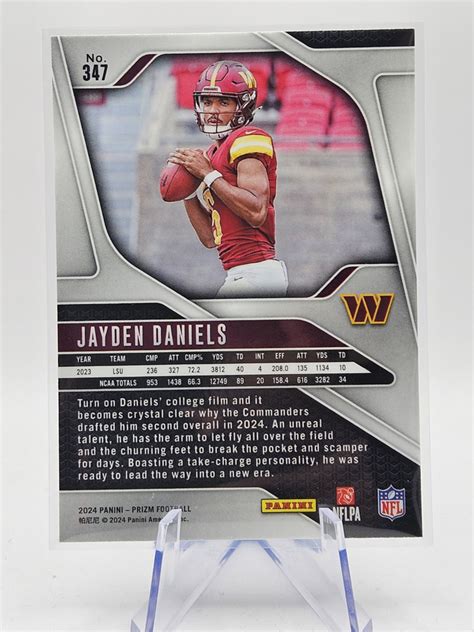 Panini Prizm Jayden Daniels Rc Base Rookie Washington