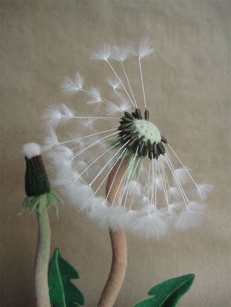 Needle Felted Dandelion By Feltedcreatures On Etsy Felt Flowers