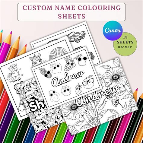 Custom Birthday Coloring Activity Page Fun Personalized Colouring