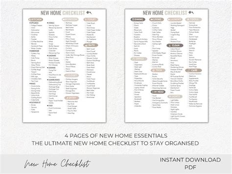 New Home Checklist New Home Essentials List First Home Checklist