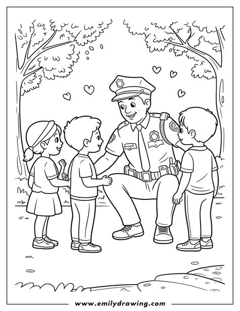Police Coloring Page - Emily Drawing 