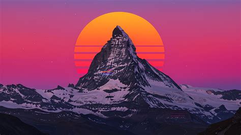 Matterhorn Sunset Wallpaper Retro Style Life Is Beautiful X