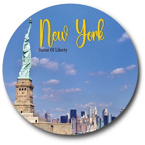 Magnet Me Up New York City Skyline Statue Of Liberty State Scenic Oval