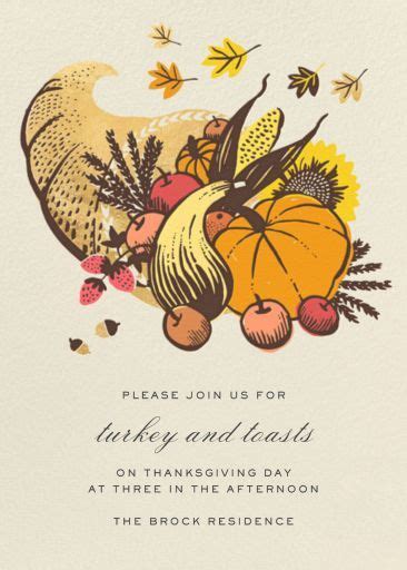 Cornucopia Hello Lucky Thanksgiving Invitation Send Online