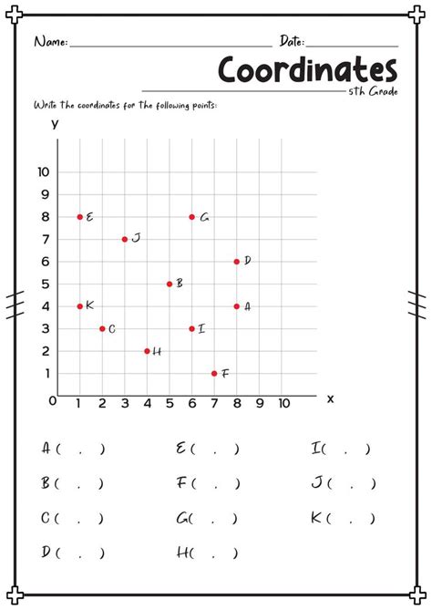 Th Grade Coordinates Worksheets Practice Problems Th Grade Math