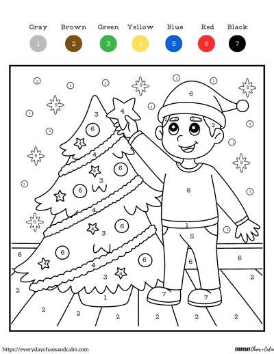 Color By Number Printables Christmas