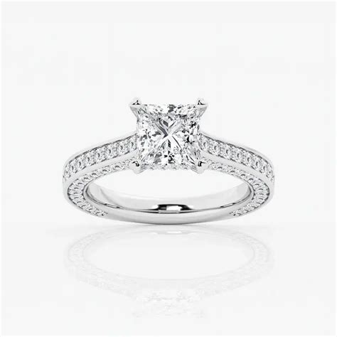 Cloud Jewel 1 9 Ct Princess Cut Lab Created Diamond Wedding Solitaire