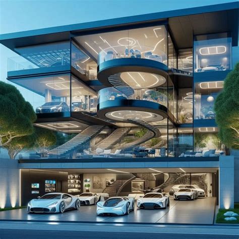 Luxury Modern Mansion With Futuristic Cars Luxury Houses And Cars