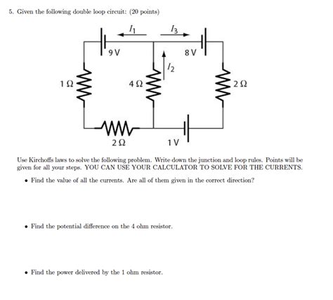 5 Given The Following Double Loop Circuit 20 Chegg