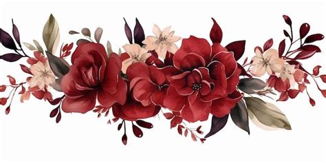 Floral Branch Flower Red Burgundy Purple Premium Vector Freepik