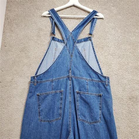 We The Free People Xl Ziggy Bib Overall Womens Xl Blue Denim Straight