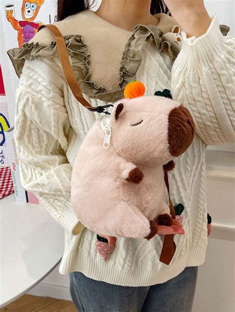 Sac en peluche de Capybara décoratif de Noël sac à dos mignon de style