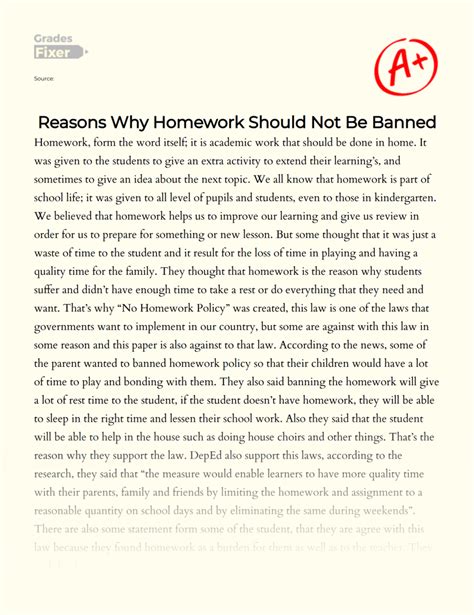 Why Homework Should Be Banned Black Atlantic