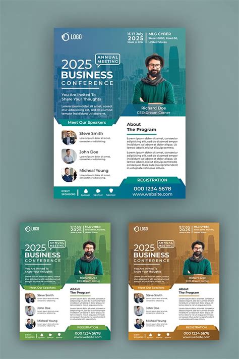 Business Conference Flyer Template Corporate Brochure Design Flyer