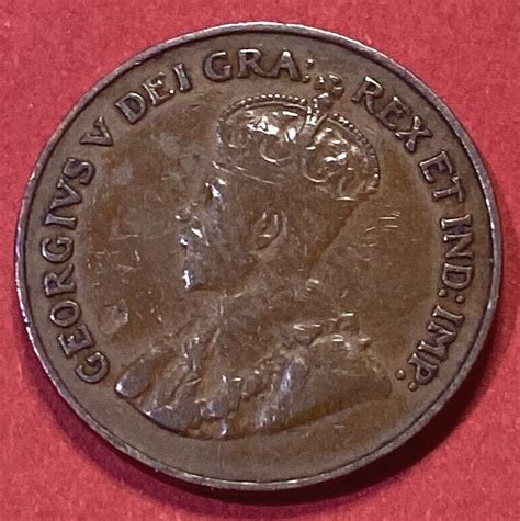 Canada One Cent Coin George V Small Canadian Bronze One