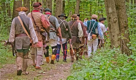 Ken Militia Marching Through Woods Revolutionary War Journal