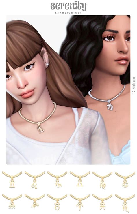 Starsign Set Necklaces Serenity Sims Sims Body Mods Sims