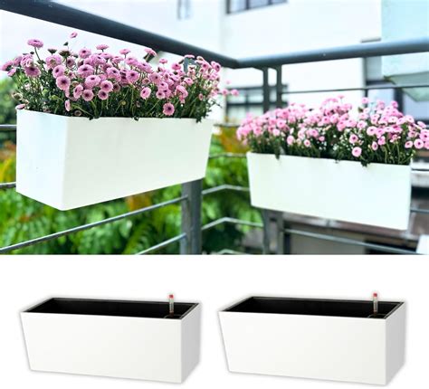 Amazon Lalagreen Railing Planter Box Pack Inch White