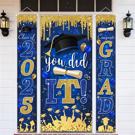 Graduation Decorations Class Of 2025 Congrats Grad Porch Sign Banner