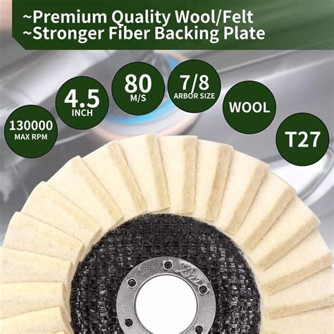 X Mm Wool Felt Flap Disc Finishing Wheel Buffing Pads For Angle