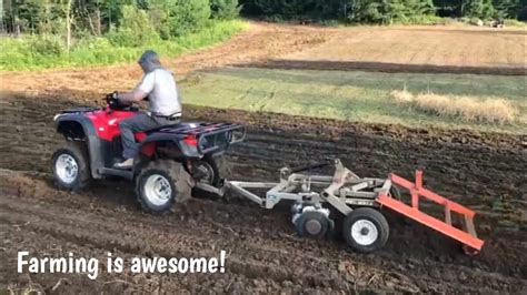 Early Morning Farming Preparing Fields For Planting With Disking