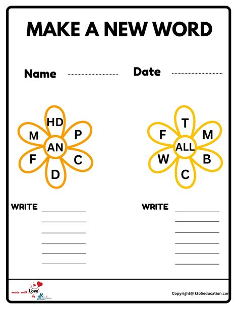 Create Your Own Word Worksheets For Preschoolers