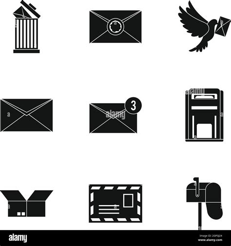 Simple icons set box Black and White Stock Photos & Images - Alamy 