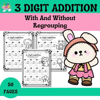 Digit Addition Worksheet Addition With And Without Regrouping