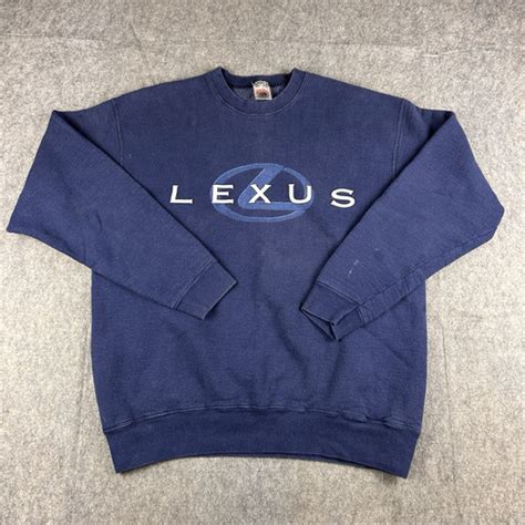 Vintage Lexus Sweatshirt Mens Xxl Navy Puff Print Luxury Vehicles Logo