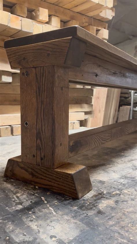 Solid Hardwood Bench In The I Frame Design 4 Ft Long 11 Inches Deep