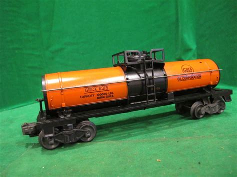 Lionel Postwar No Gulf Orange Tank Car O Gauge Very Good Ebay