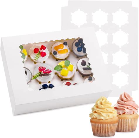 Sivaopa Holes Cupcake Boxes White Muffin Transport Box Cupcake