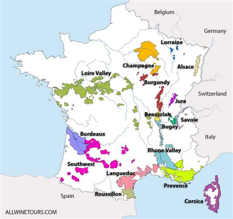 Printable Wine Map Of France