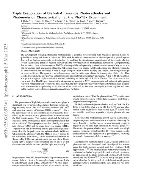 Pdf Triple Evaporation Of Bialkali Antimonide Photocathodes And