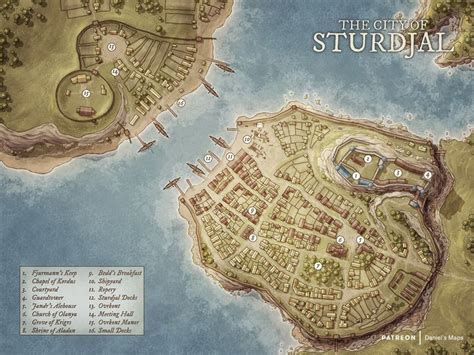 The City Of Sturdjal Daniel S Maps Fantasy City Map Fantasy Map