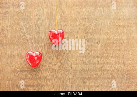 Two Red Heart Background Old Wood Stock Photo Alamy