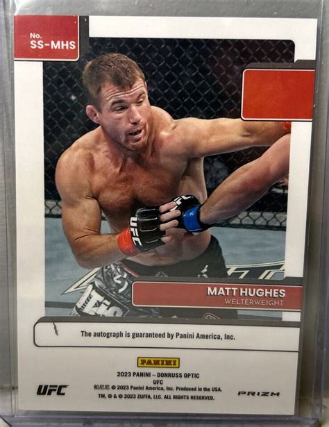 2023 Panini Donruss Optic UFC Matt Hughes Signature Series SS MHS White