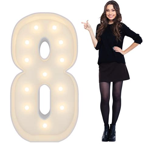 4FT Marquee Light Up Number Pre Cut Frame Giant Marquee Numbers 8