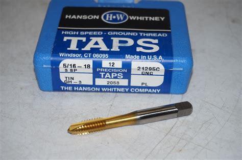 Pcs Hanson Whitney Gh Tin Spiral Point Flutes Plug Tap