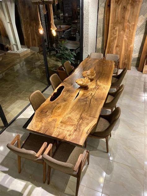 Pin By Jay On Desks Large Dining Table Slab Dining Tables Live Edge