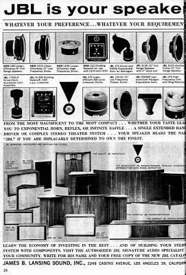 Vintage Jbl Speaker System Advertisement