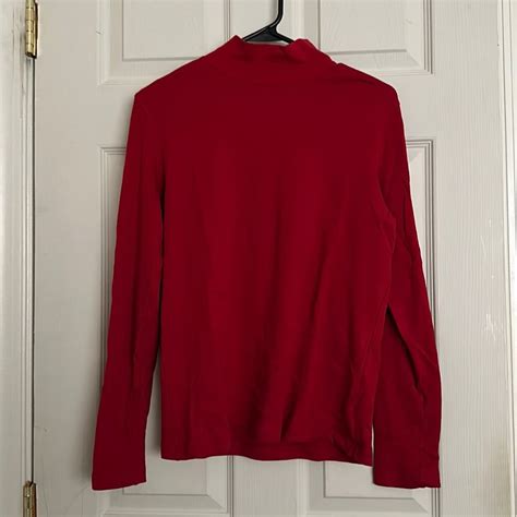 St. John’s Bay Red Turtle Neck | Long sleeve striped top, Purple long ...