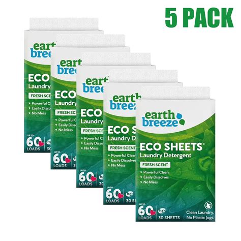 Pack Earth Breeze Eco Friendly Laundry Detergent Sheets Fresh