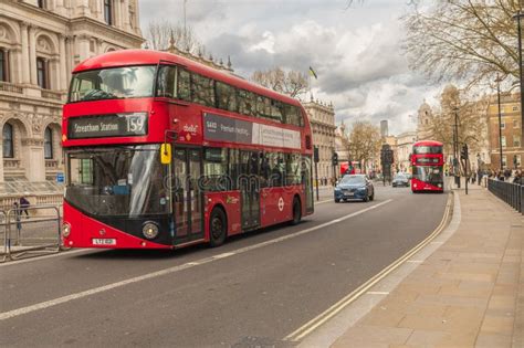 New Routemaster London Buses Whitehall United Kingdom Stock Photos