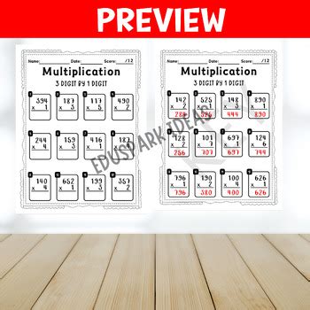 Digit By Digit Multiplication Worksheets Math Workbook For Rd