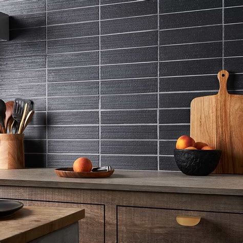 Charlotte Charcoal Black 3x10 Textured Matte Ceramic Subway Tile