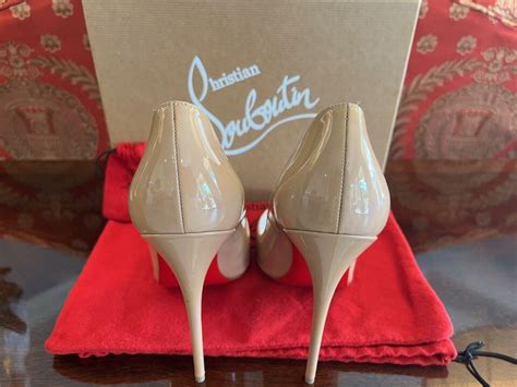 NEW CHRISTIAN LOUBOUTIN SO KATE 120MM NUDE PATENT LEATHER STILETTO