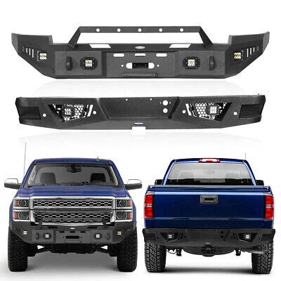 Off Road Front Rear Bumper W Winch Plate For 2014 2015 Chevy