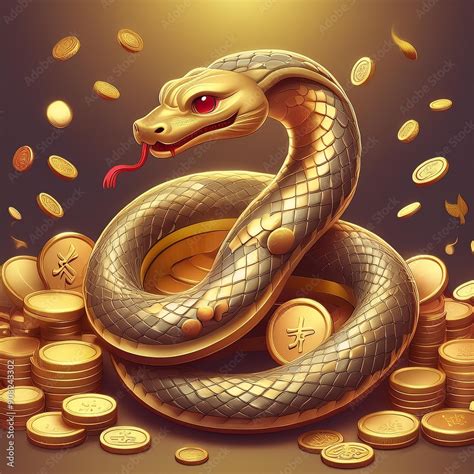 Snake Chinese Zodiac Sign Symbol Of Chinese New Year 2025 With Golden