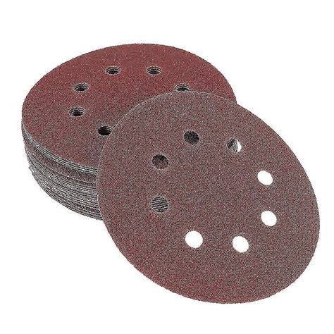 50pcs 5 Inch 125mm Round Sandpaper Eight Hole Disk Sand Sheets Grit 40